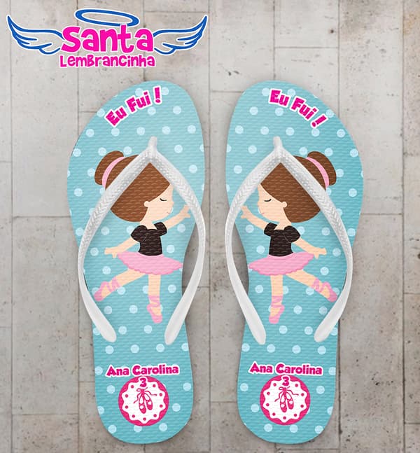 Chinelo Infantil Bailarina Personalizado COD 9909