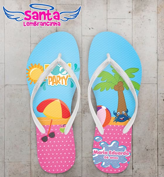 Chinelo Infantil Pool Party Personalizado COD 9886