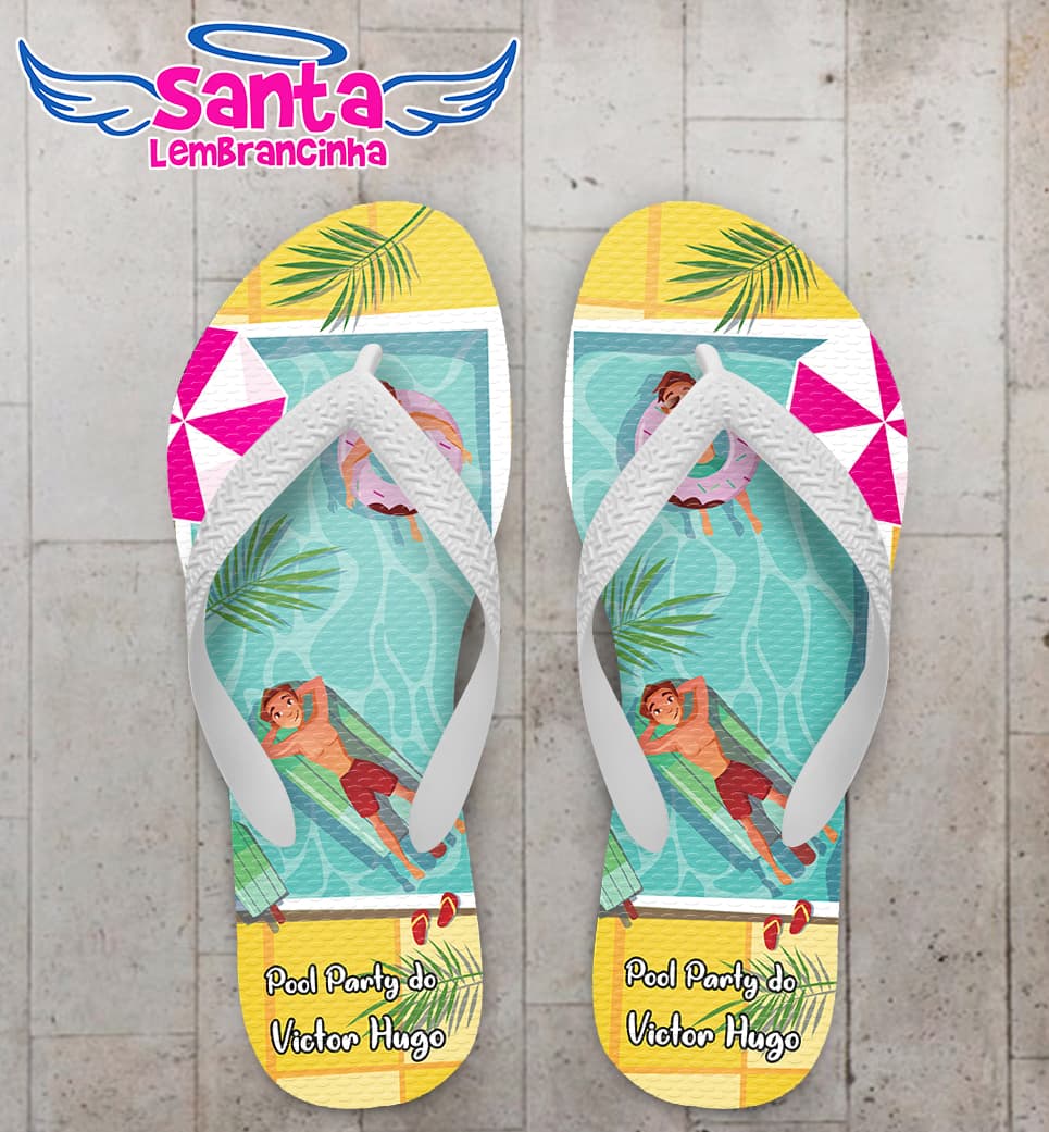 Chinelo Infantil Pool Party Personalizado COD 9904