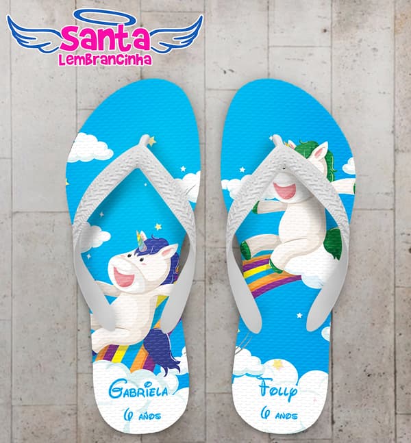 Chinelo Unicornio Personalizado COD 9914
