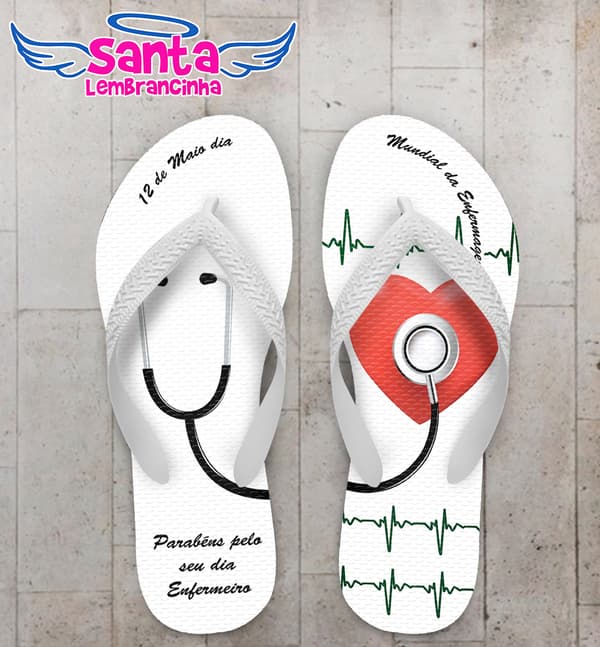 Chinelo Dia Internacional da Enfermagem Personalizado COD 8109