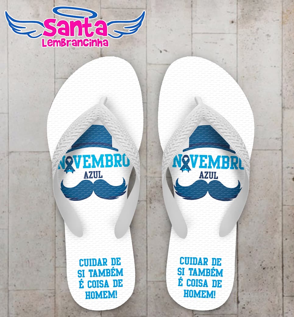 Chinelo Corporativo Novembro Azul Personalizado COD 9956