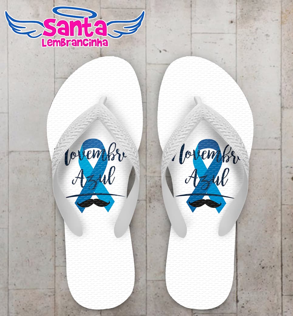 Chinelo Corporativo Campanha Novembro Azul Personalizado COD 9951