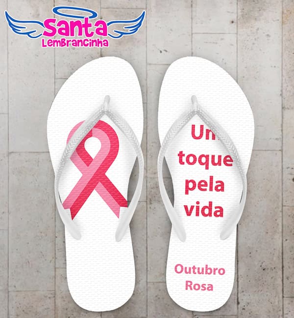 Chinelo Campanha Outubro Rosa Personalizado COD 9968