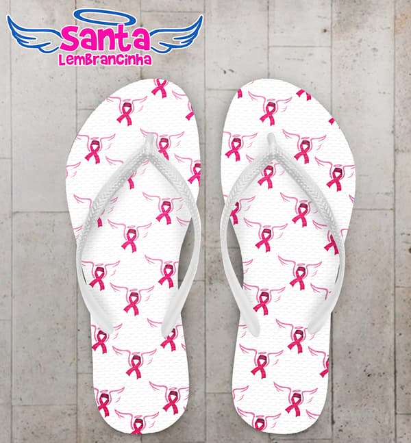 Chinelo Outubro Rosa Personalizado COD 9971