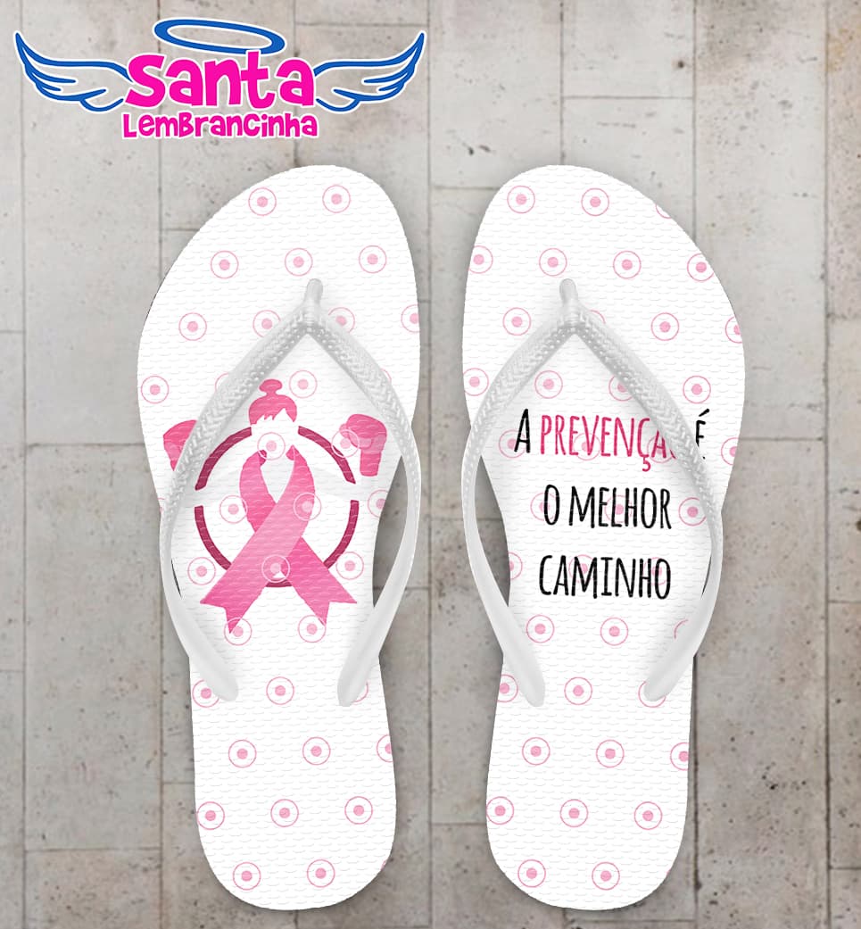 Chinelo Corporativo Outubro Rosa Personalizado COD 9964