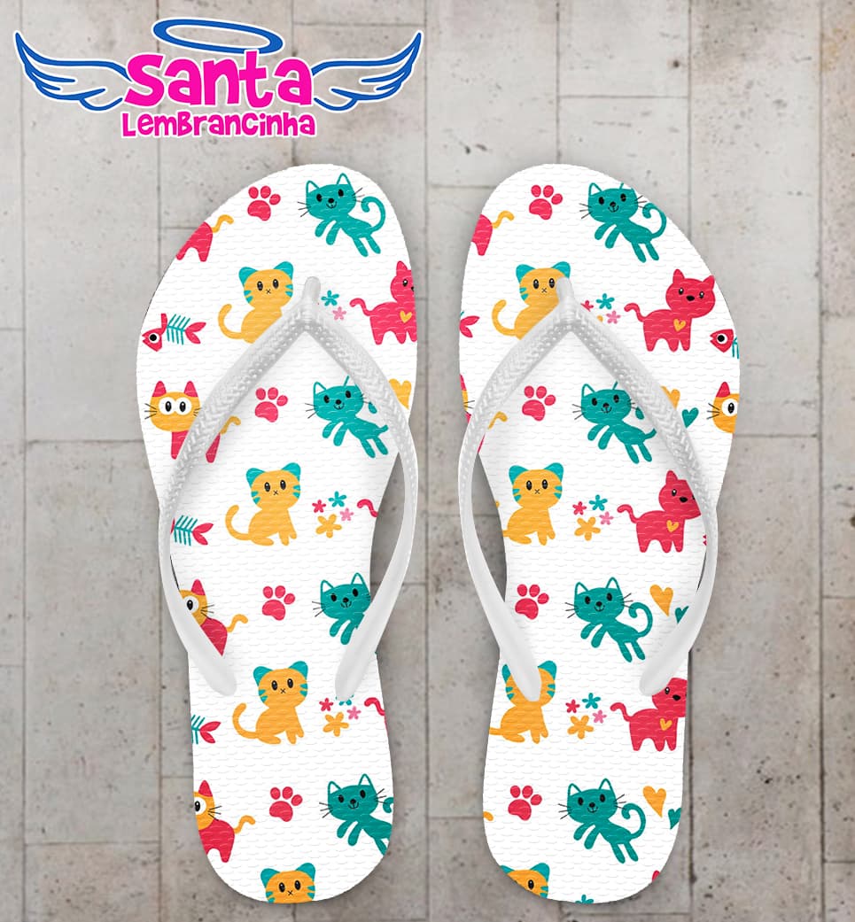 Chinelo Fundo de Gatinhos Personalizado COD 9987