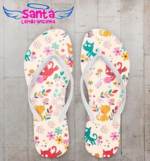 Chinelo Gatinhos Personalizado COD 9985