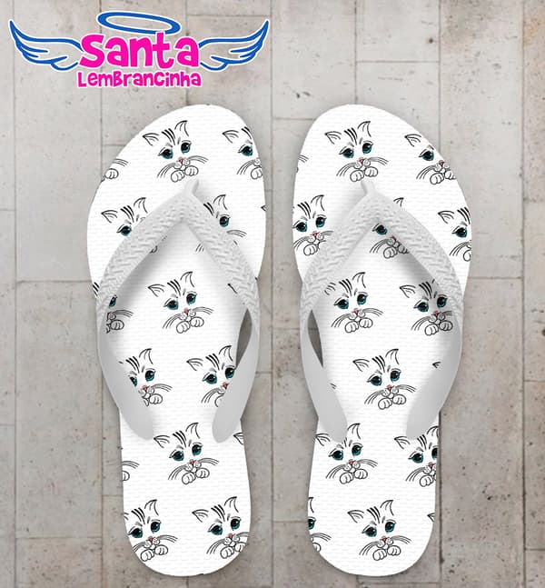 Chinelo Gatinhos Personalizado COD 9986