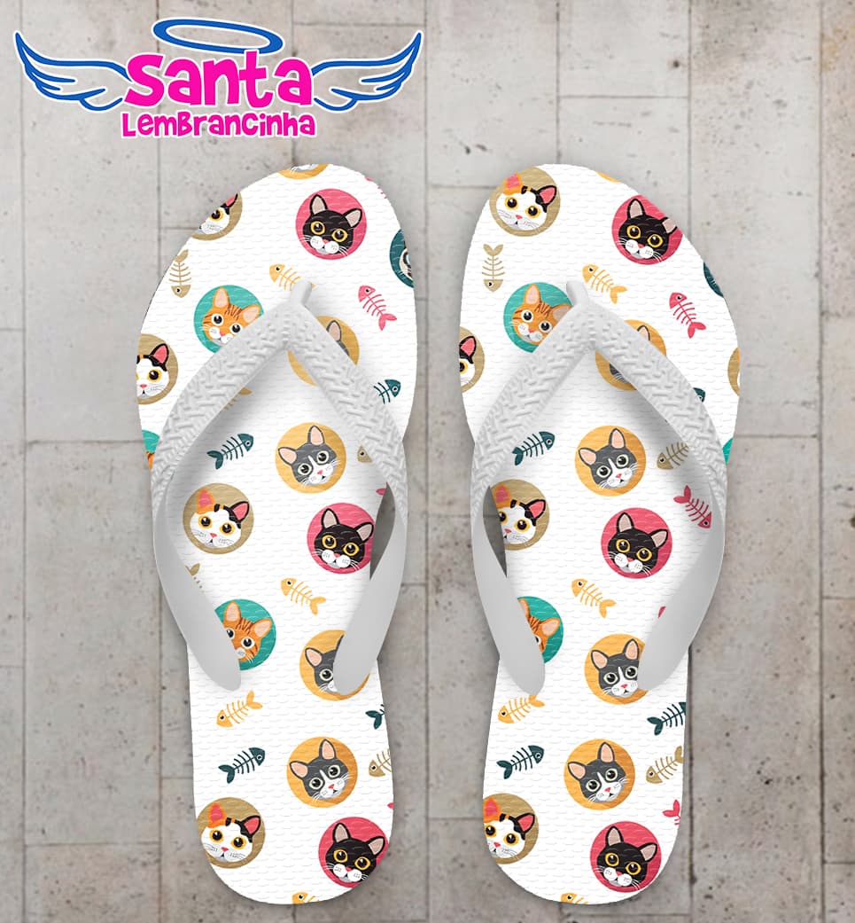 Chinelo de Gatinhos Personalizado COD 9993