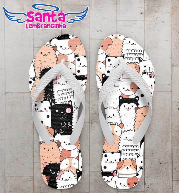 Chinelo Gatinhos Personalizado COD 10001
