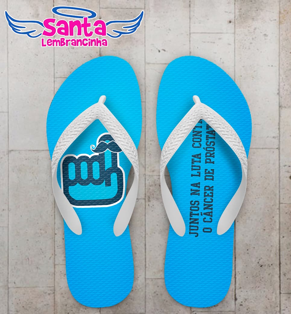 Chinelo Corporativo Novembro Azul Personalizado COD 9950