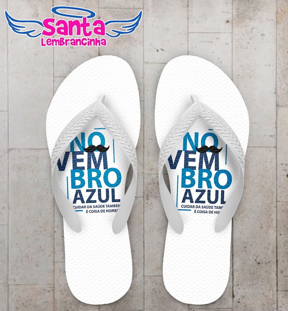 Chinelo Corporativo Novembro Azul Personalizado COD 9947