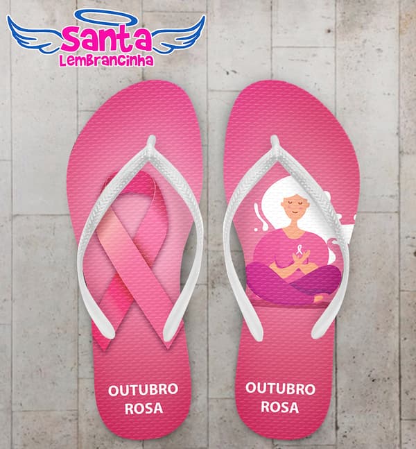 Chinelo Campanha Outubro Rosa Personalizado COD 9966