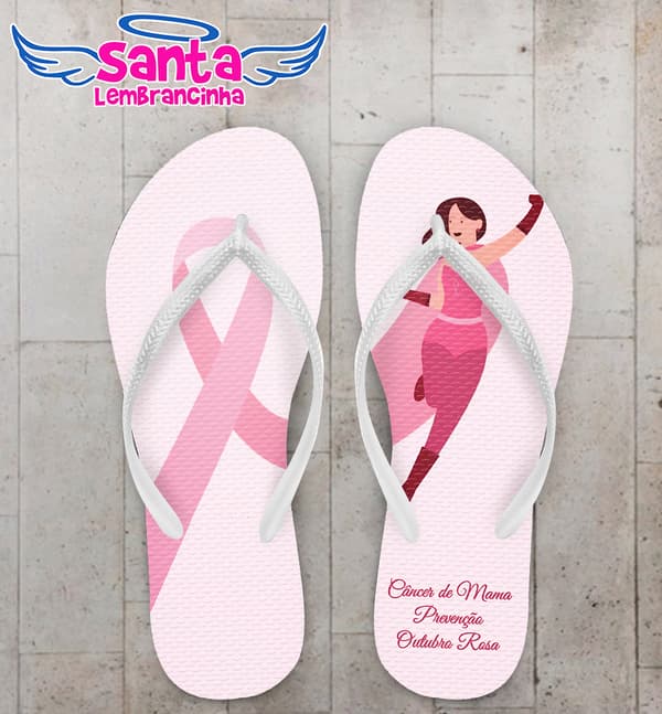 Chinelo Campanha Outubro Rosa Personalizado COD 9967