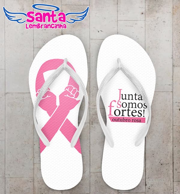 Chinelo Outubro Rosa Personalizado COD 9969