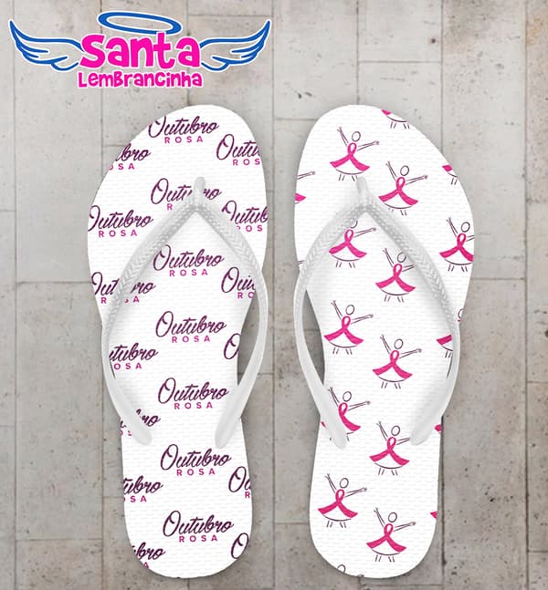 Chinelo Outubro Rosa Personalizado COD 9970