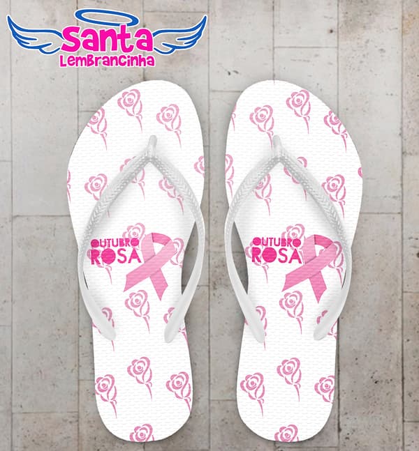 Chinelo Outubro Rosa Personalizado COD 9965