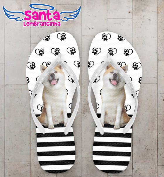 Chinelo Cachorro com Fundo de Coração Personalizado COD 9957