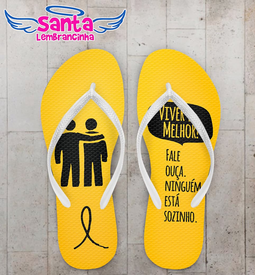 Chinelo Campanha Setembro Amarelo Personalizado COD 9981