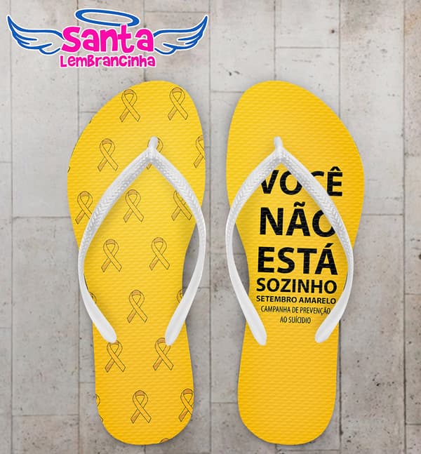 Chinelo Setembro Amarelo Prevenção ao Suicídio Personalizado COD 9976