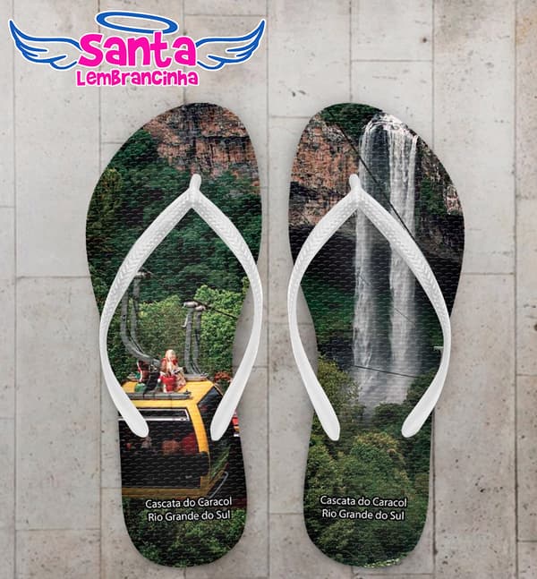 Chinelo Souvenir Turístico Cascata do Caracol Personalizado COD 10049