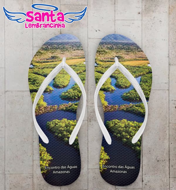 Chinelo Souvenir Turístico Encontro das Aguas Personalizado COD 10053