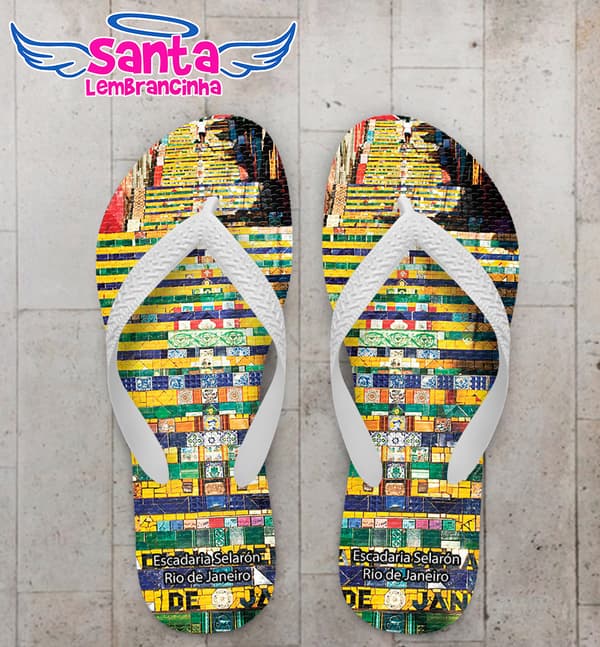 Chinelo Souvenir Turístico Escadaria Selarón Personalizado COD 10010