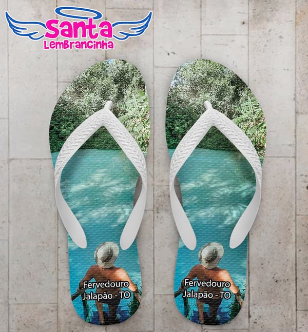 Chinelo Souvenir Turístico Fervedouro Jalapão Personalizado COD 10055