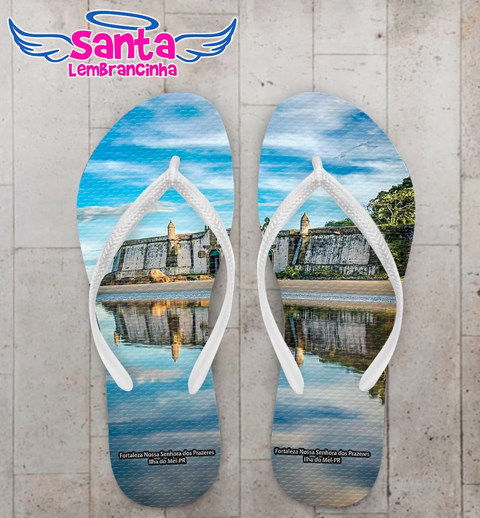 Chinelo Souvenir Turístico Fortaleza Nossa Senhora dos Prazeres Personalizado COD 10059