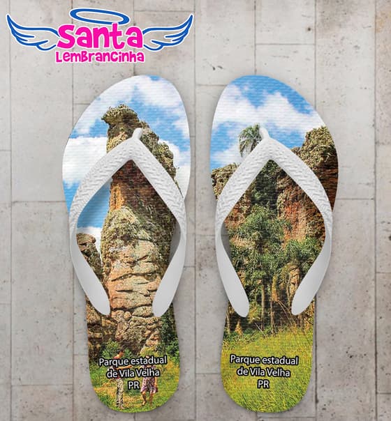 Chinelo Souvenir Turístico Parque Estadual de Vila Velha Personalizado COD 10004