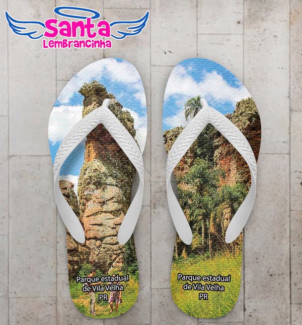 Chinelo Souvenir Turístico Parque Estadual de Vila Velha Personalizado COD 10004