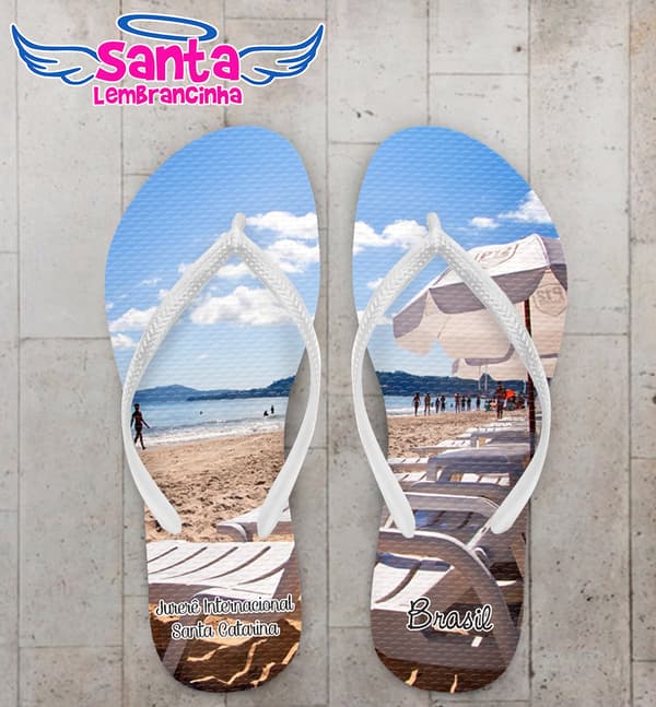 Chinelo Souvenir Turístico Praia de Jurerê Internacional Personalizado COD 10021