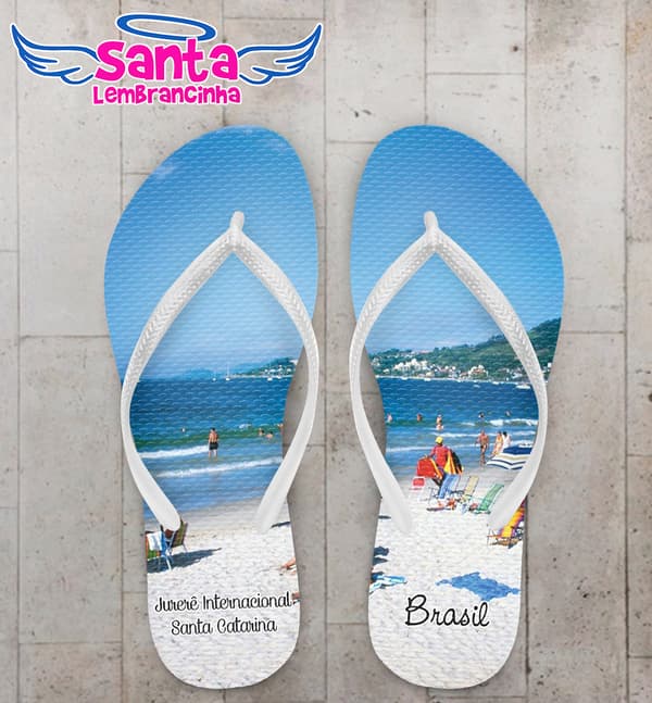 Chinelo Souvenir Turístico Praia de Jurerê Internacional Personalizado COD 10026