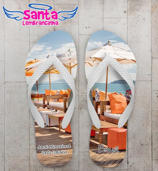 Chinelo Souvenir Turístico Praia de Jurerê Internacional Personalizado COD 10024