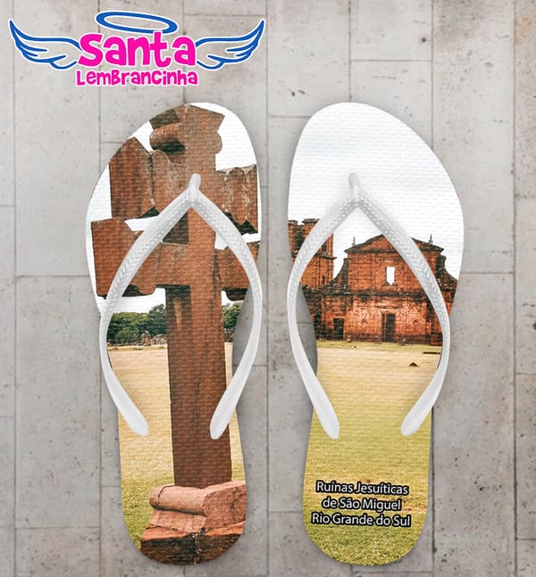 Chinelo Souvenir Turístico Ruínas Jesuíticas de São Miguel Personalizado COD 10016