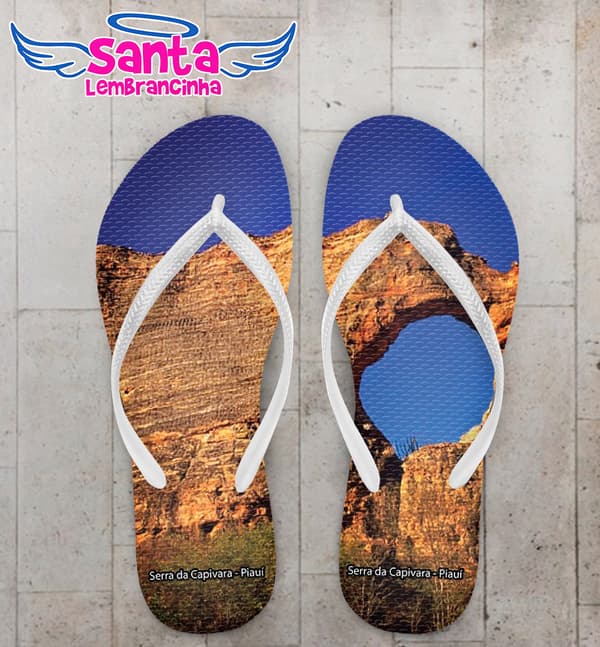 Chinelo Souvenir Turístico Serra da Capivara Personalizado COD 10034