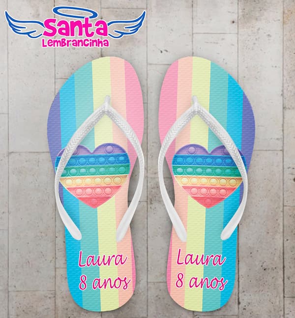 Chinelo Infantil Pop It Coração Personalizado COD 10181