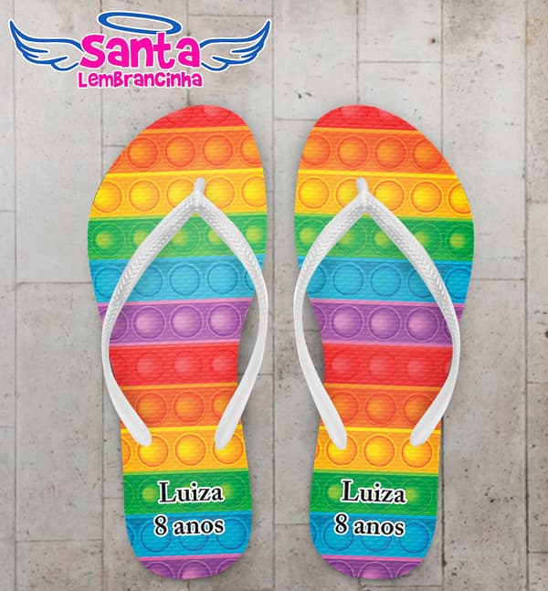 Chinelo Infantil Pop It Personalizado COD 10179