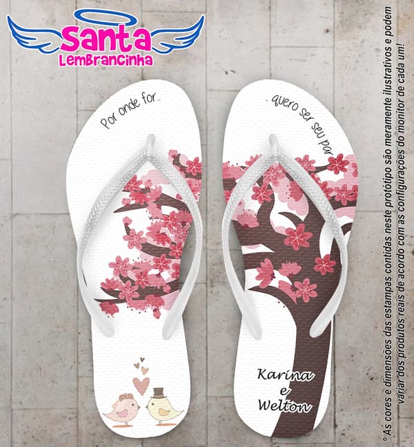 Chinelo Casamento Árvore Personalizado COD 10271