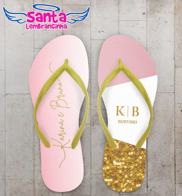 Chinelo Casamento Degradê Brilho Personalizado COD 10268