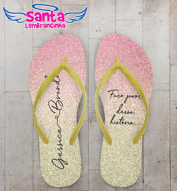 Chinelo Casamento Glitter Personalizado COD 10315
