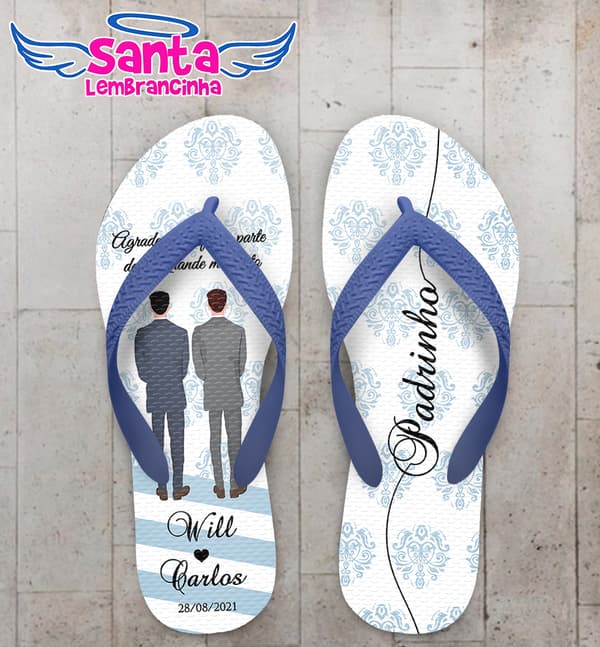Chinelo Casamento LGBT Personalizado COD 10257