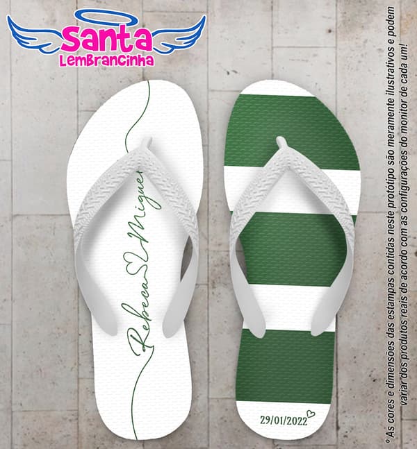 Chinelo Casamento Listras Personalizado COD 10250