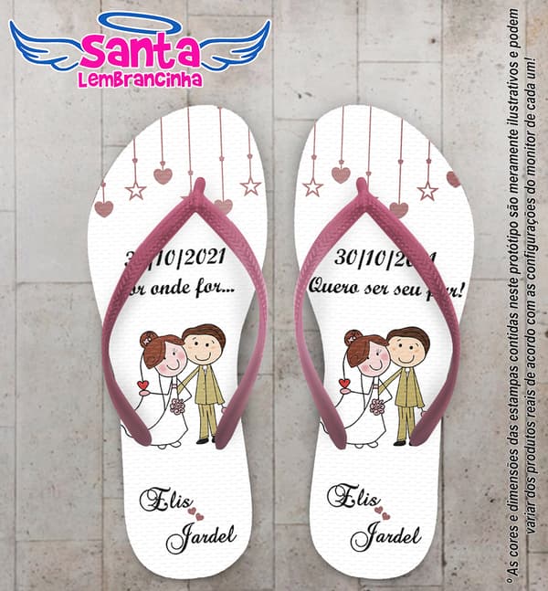 Chinelo Casamento Noivinhos Personalizado COD 10281