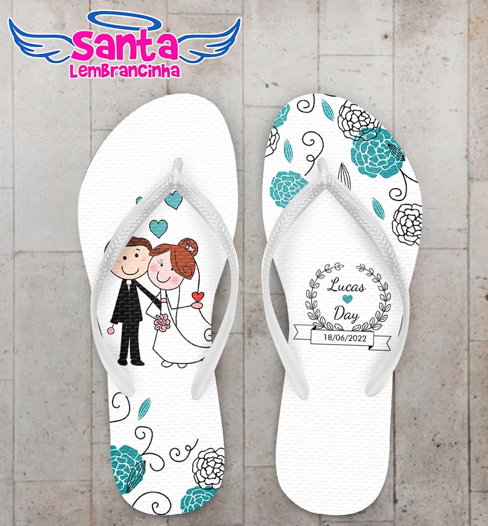 Chinelo Casamento Noivinhos Personalizado COD 10229