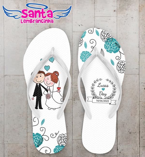 Chinelo Casamento Noivinhos Personalizado COD 10229