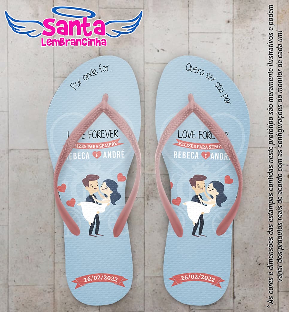 Chinelo Casamento Noivinhos Personalizado COD 10264