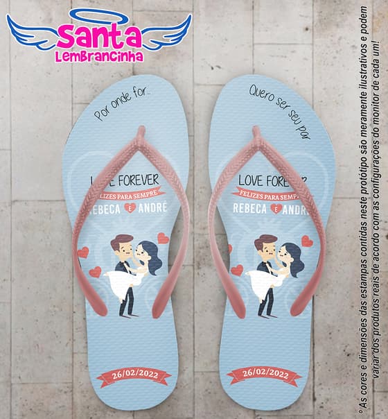 Chinelo Casamento Noivinhos Personalizado COD 10264
