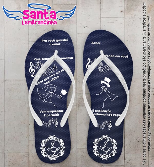 Chinelo Casamento Noivinhos Personalizado COD 10253